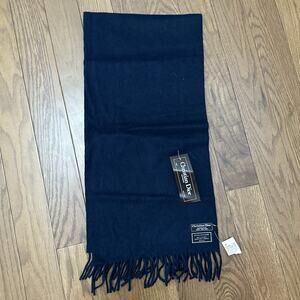 Vintage Christian Dior Cashmere Scarf Women's Fringed Navy Made In England New